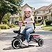 Kinder King Kids Tricycle, 8 in 1 Folding Toddler Trike w/Adjustable Push Handle, Rotatable Seat, Adjustable Canopy, Bell, Five-Point Harness, Storage, Bike Tricycle for Toddlers 1-3, Pink