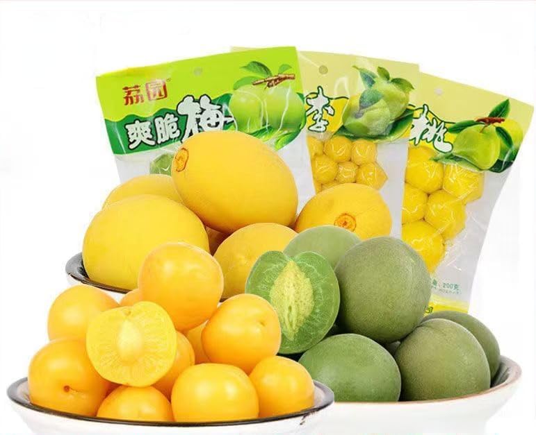 Sour and Sweet Crispy Peach,Crispy Plum，Small Peaches,Pickled fruits，Fruit Snack,Honey Peach Preserved Fruit, Healthy Snacks Food，pickled yellow peach，Sour and sweet plums (Crispy Peach,1bag)