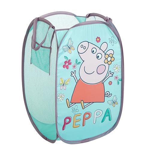 Idea Nuova Collapsible Laundry Basket Lightweight Clothes Storage Organizer Foldable Hamper for Bedroom & Playroom Peppa Pig