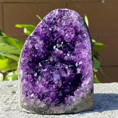 Decorative Ornaments Amethyst geode Quartz Cluster Crystal (Size : 800-850g)