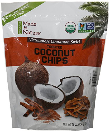 Made in Nature Organic Toasted Coconut Chips, Vietnamese Cinnamon Swirl, 16-ounces (1lb), Kosher