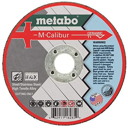 Metabo - Application: Steel/Stainless Steel - 5" x 1/16 x 7/8 - CA46U M-Calibur T1 (US616286000), Type 1 M-Calibur "Slicer" Cutting Wheels