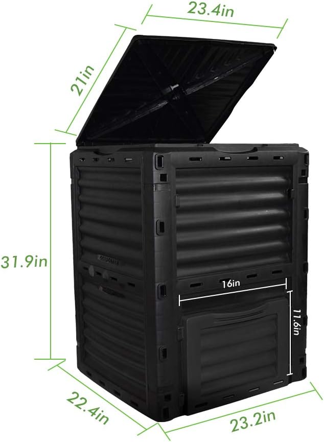 Garden Compost Bin from BPA Free Material, 80 Gallon(300 L), Easy Assembling, Large Capacity, Fast Creation of Fertile Soil : Garden & Outdoor