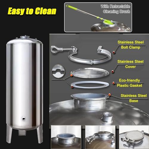 Heavy Duty Stainless Steel Water Storage Tank 20-100 Gallons with Pressure Switch - Ideal for RV, Camper, House, Garden, Farm & Kitchen Use