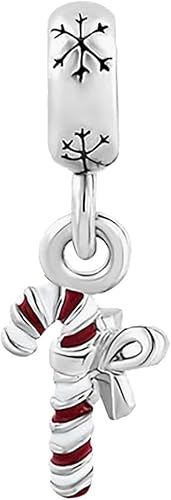 Miniatura 4 de KunBead Juego de cuentas colgantes de árbol de Navidad, reno, muñeco de nieve, copo de nieve, bastón de caramelo, pingüino, pan de jengibre, hombre