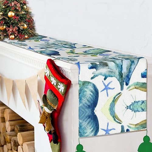 Chemin de table de Noël conque de crabe pour sublimer une table rectangulaire - 7