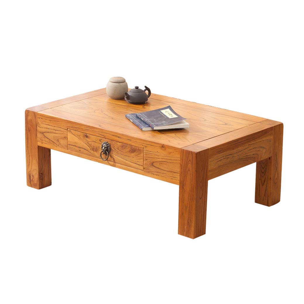 Table basse en bois massif de salon et mini table d'étude compacte