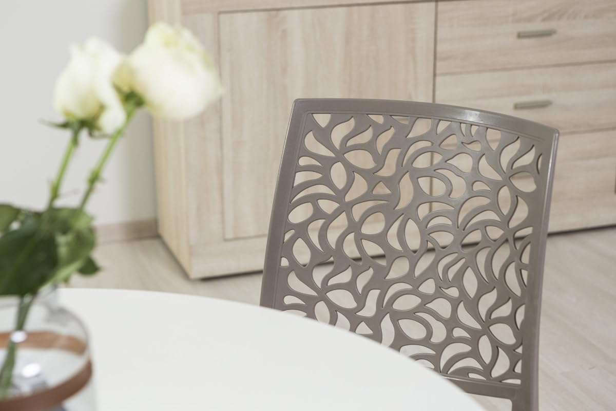 Tavolo tondo tulip da interno, diametro 90 cm, 4 persone cucina/sala da pranzo/ufficio, stile classico moderno con top MDF effetto legno e base in metallo verniciato opaco Orlando (Bianco)