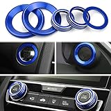 for Honda Civic Accessories Door Speaker Engine Start Button SYNC AUTO Knob Cover Center Control Sticker Compatible with Honda Civic 10th Gen 2016 2017 2018 2019 2020 2021 (Blue, 5PCS)