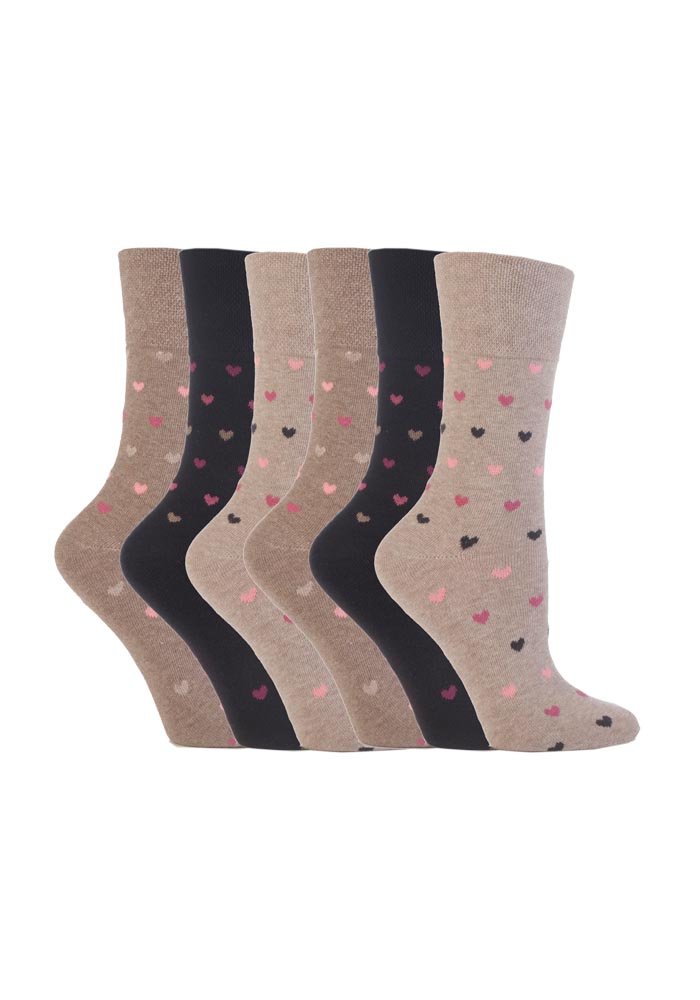 Gentle Grip 6 Pairs Ladies No Elastic Socks 4-8 uk, 37-42 eur (GG48)