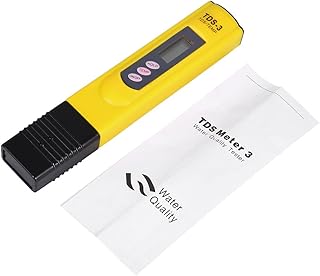 TDS Meter, TDS Meter Digital Water Quality Tester, Digital LCD Water Quality Testing Pen Purity Filter TDS Meter Tester 0‑9999 PPM Temp Portable(Yellow)