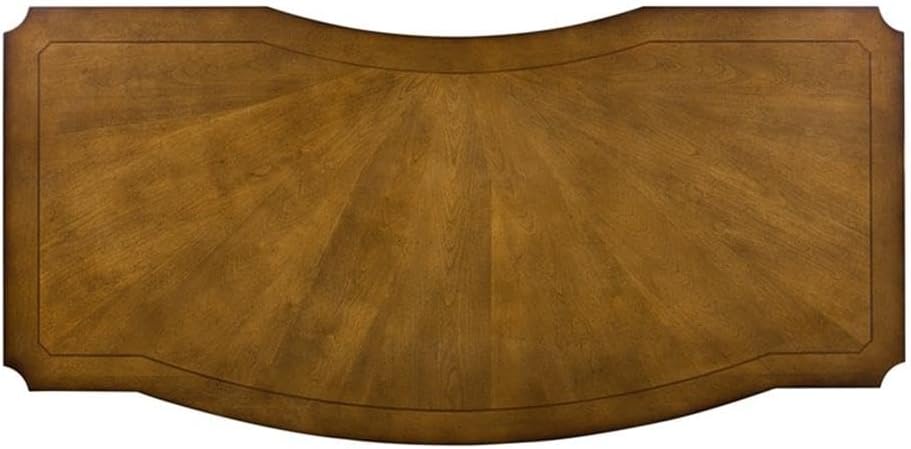 BOWERY HILL Traditional Junior Executive Desk, Poplar Solids and Birch Veneers, Medium Brown Antique Toffee Finish, 7 Drawers with Locking File Storage, Chamfered Corners, Office Furniture