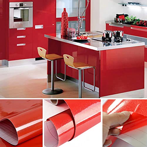SIA VENDORS? Solid Color Red Vinyl Wallpaper Self Adhesive Waterproof Oil Proof Sticker Furniture Renovation Stickers Kitchen 45cm x 198cm (B09MYWGB6R) Amazon Price History, Amazon Price Tracker