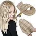 Hetto Blonde Nano Ring Hair Extensions Human Hair Gloden Blonde Highlight Medium Blonde Nano Loop Extensions Straight Pre Bonded Nano Beaded 14 Inch 50g 50 Strands