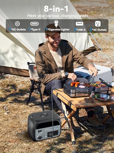 Portable Power Station 600W,345.6Wh Solar Generator with LiFePO4 Battery Power Supply, 110V Pure Sine Wave AC Outlet Backup Lithium Battery for Outdoors Camping Travel Hunting and Emergency - Image 5