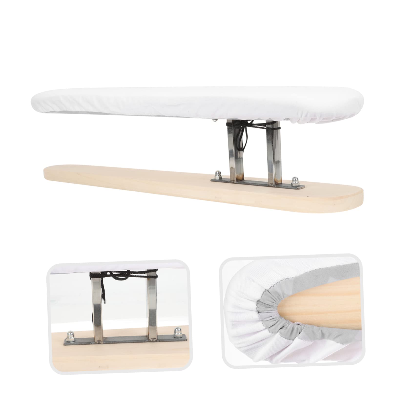 PRETYZOOM Tabla De Planchar Portátil Pequeña De Madera Funda White, Práctica y Ligera, para Uso Doméstico y Viaje, Accesorio De Planchado Multiusos para Dormitorio y Lavandería