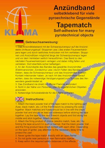 Zündschnur Klima Anzündband Tapematch 15m Rolle