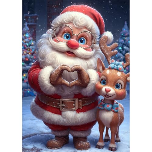 NEWENMO Niedliche Weihnachtsmann Diamond Painting Full Drill,5D...