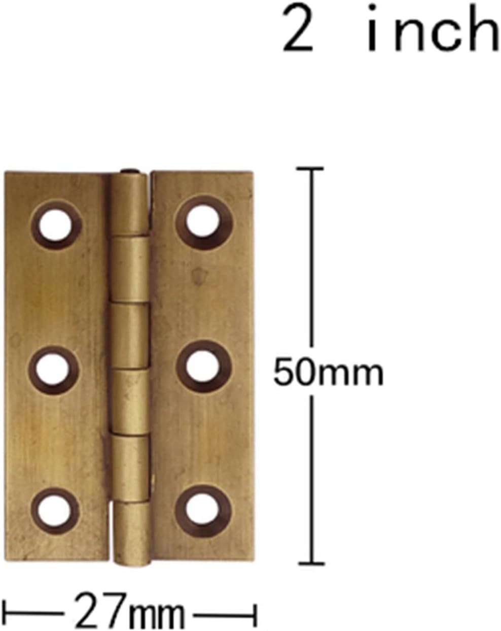 2Pcs Brass New Door Hinges 1/1.5/2/2.5/3 Inch Furniture Cabinet Drawer Door Butt Hinge for Jewelry Wooden Box Hardware (Color : Bronze 2pcs, Size : 2 inch)