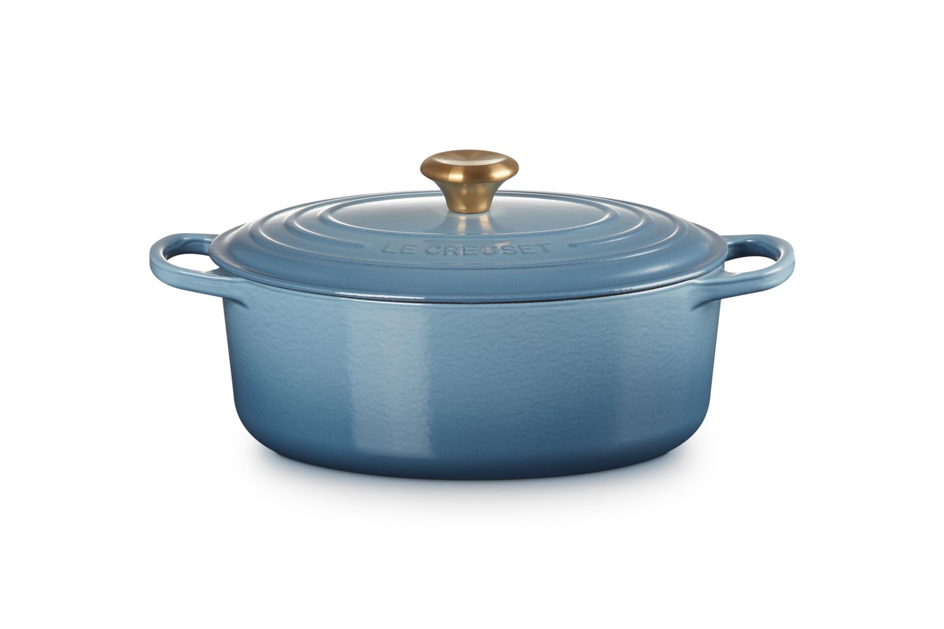 Le Creuset Owalna Brytfanna Żeliwo, Ø 29 cm, Owalny, Nadaje się do wszystkich rodzajów płyt grzewczych i indukcji, objętość: 4,7 l, 4,675 kg, Chambray, 21178294344441