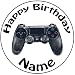 Produktbild Personalisierter PS4 Controller Zuckerguss Kuchen Topper / Kuchendekoration - 20 cm Großer Kreis - Jeder Name Und Jedes Alter