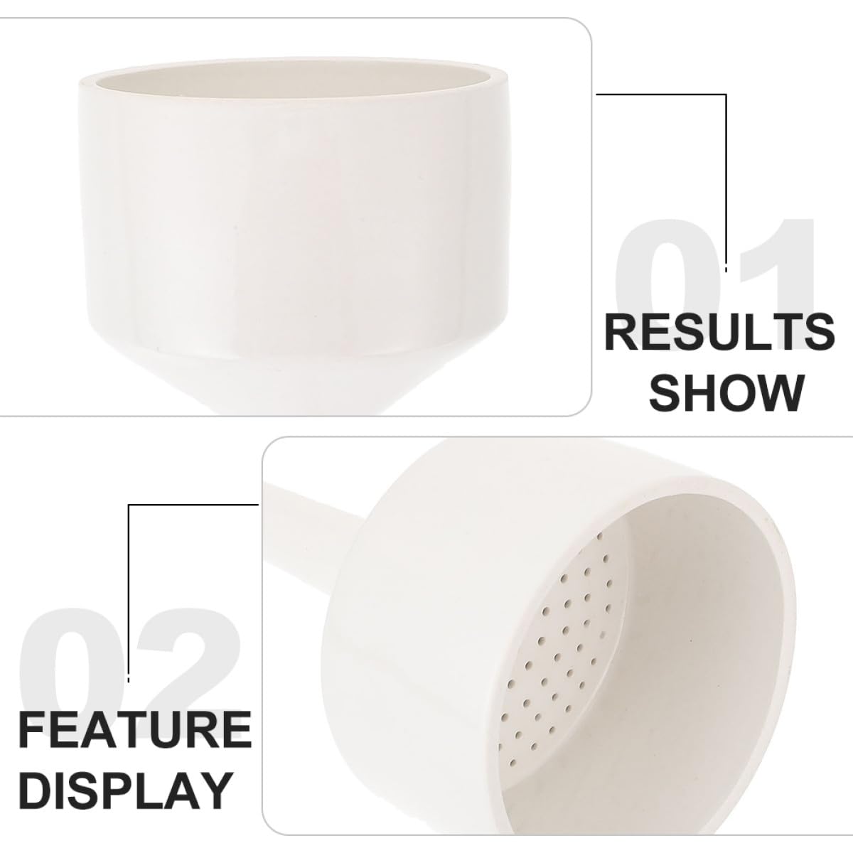 NUOBESTY Embudo Material Sintético Blanco Resistente a Ácidos y Álcalis de Filtrado de Cerámica para Laboratorio Adecuado para Experimentos Científicos
