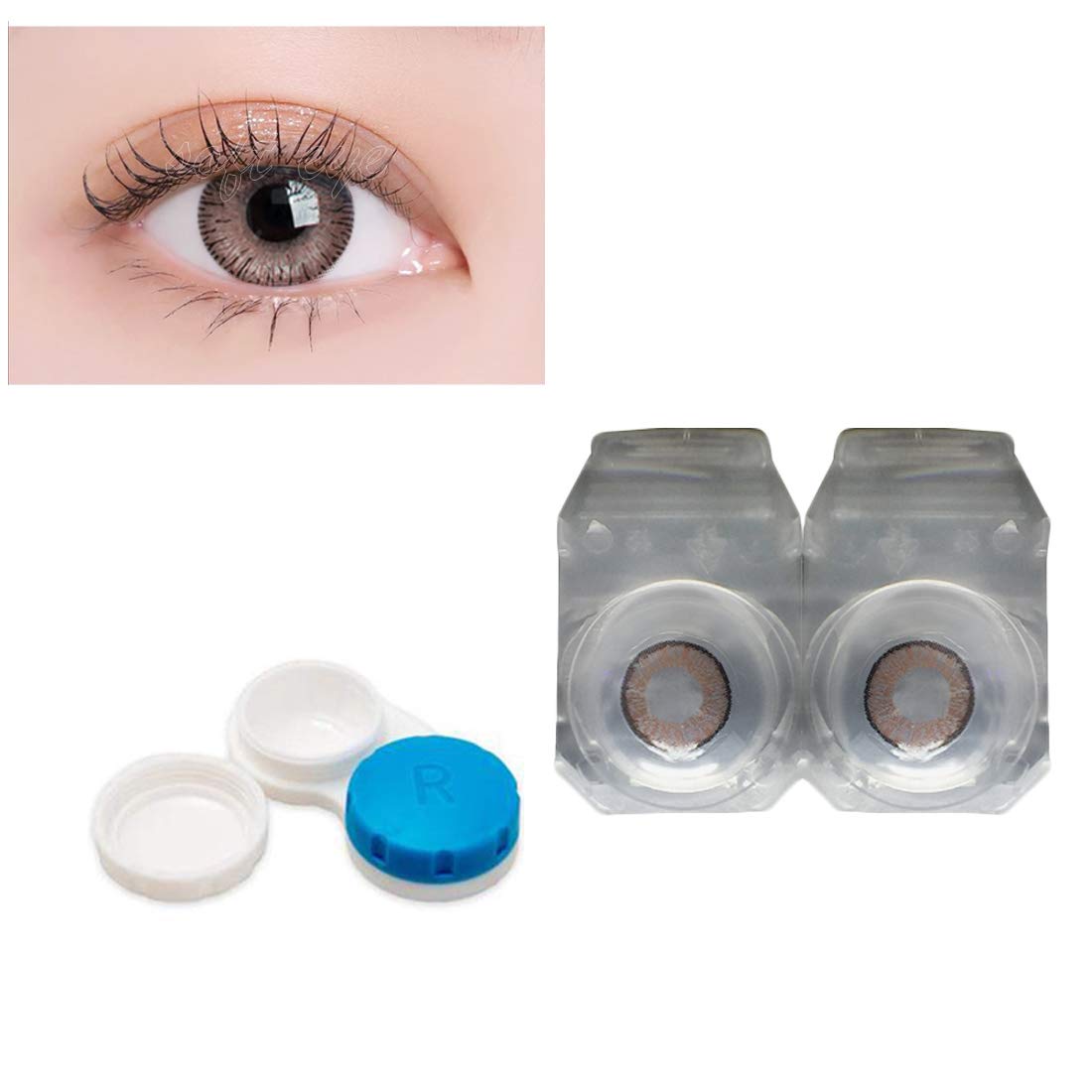 Diamond eye contact lenses for women brown Color with case and solution zero power contact lens-image-40