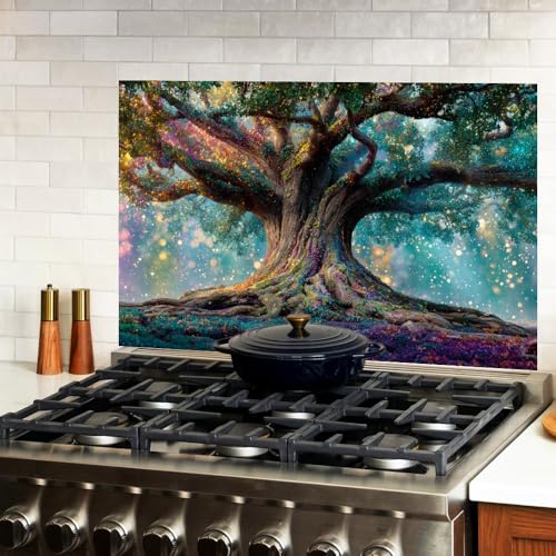 Image of Enchanted Tree Kitchen Backsplash Peel and Stick, 35.4x23.6 in