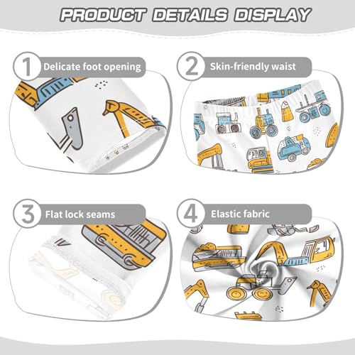 Construction Excavator Print Girls Leggings Soft Stretch Workout Yoga Dance Pants for Kids Casual Tights3