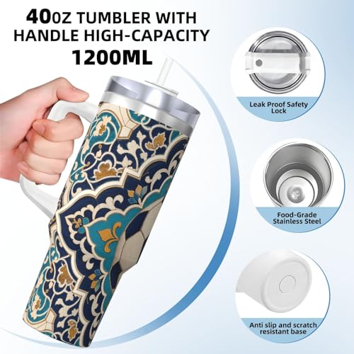 Botella de agua reutilizable de fútbol de 40oz, vaso aislado térmico para café 5