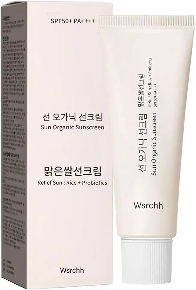 Relief Sun Organic Sunscreen SPF50+, PA++++ Rice and Probiotics | Korean Skin Care Solution for All Skin Types | Nourishing Skin Protection