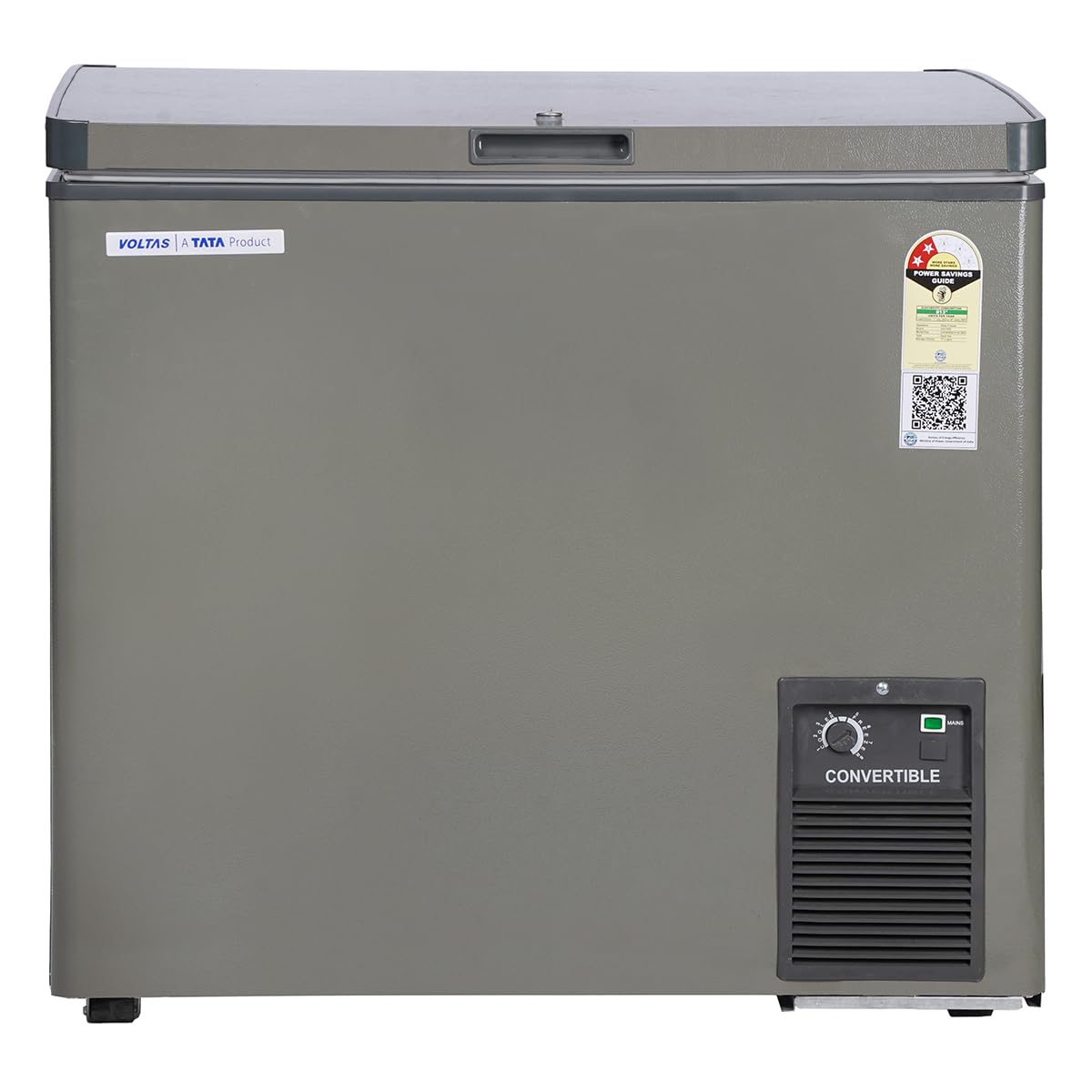 Voltas CVF205SA2-P-PL 177 Litre Single Door Hard Top Deep Freezer (Grey) | Energy Efficient | Made in India