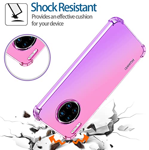 Koarwvc Case For Huawei Nova 8I Case, Honor 50 Lite Nen-L22 Case, Crystal Clear Case Gradient Slim Anti Scratch Tpu Shockproof Protective Phone Cases Cover For Huawei Nova 8I (Pink/Purple) #TOP6