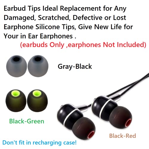 Image of Earbud Tips Replacement Earbud Tips Ear Bud Replacement Pieces Silicone Soft and Comfortable Fit for Inner Hole from 3.8mm - 5.1mm Earphones 9 Pairs S /M /L