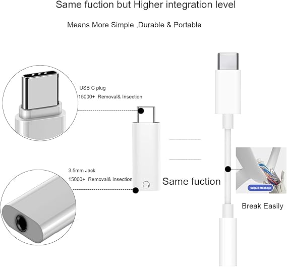 FRIGRAF 2PACK USB C to 3.5mm Audio Adapter, Type C to Headphone Jack Dongle | USB C to Aux Cable Adapter Compatible with iPhone 17 16 15, Samsung Galaxy S26 S24 Pixel, iPad Pro, MacBook