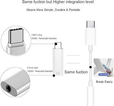 FRIGRAF 2PACK USB C to 3.5mm Audio Adapter, Type C to Headphone Jack Dongle | USB C to Aux Cable Adapter Compatible with iPhone 17 16 15, Samsung Galaxy S26 S24 Pixel, iPad Pro, MacBook