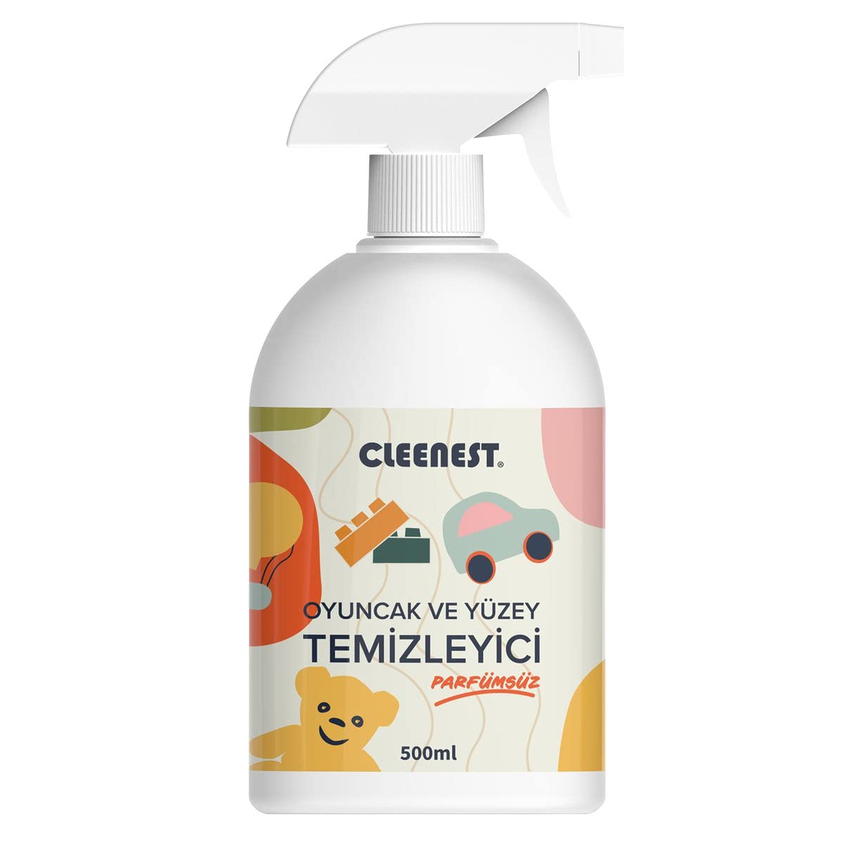 Cleenest Oyuncak Temizleyici Sprey 500 ml – Oyuncak, Mama Sandalyesi ve Yüzeyler için Parfümsüz Hijyen Spreyi