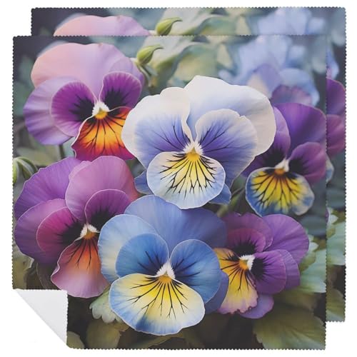 Servilletas de Tela Estampadas Pansy Perfection 2 Pzas miniatura 1