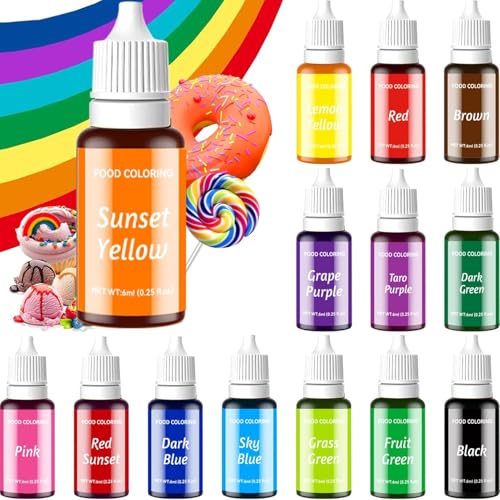 Food Coloring Liquid Set - KATSPRO 14 Colors Food Grade Conc...
