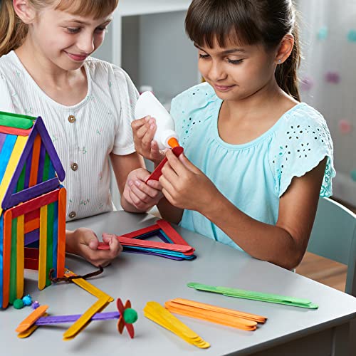 Colored Popsicle Sticks For Crafts - [1000 Count] 6 Inch Jumbo Multi-Purpose Wooden Sticks #TOP3