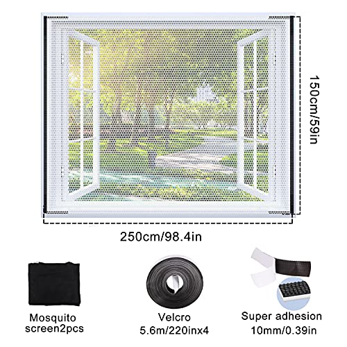 Herefun Zanzariera Finestra Regolabile, 2 Pezzi