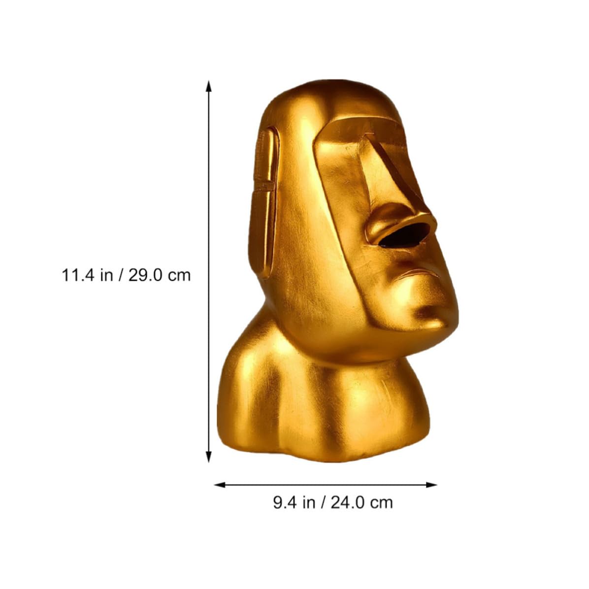 BESTOYARD Boîte à Mouchoirs Statue Moai Décorative Drôle en Résine Dorée Sortie de Papier Narines pour Décoration Intérieure Maison ou Cadeau