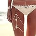 TseenYi Boho Elastische Oberschenkel Bein Kette Geschichtet Oberschenkel Kette Kette Quaste Scheibe Bein Ketten Sommer Strand Schmuck Für Frauen Und Mädchen（gold 1 Stück)