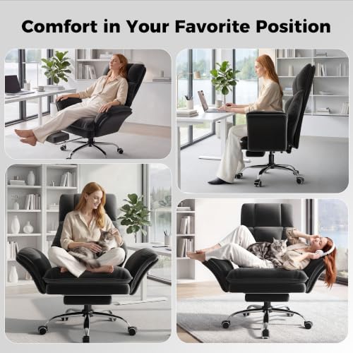 Image of Big and Tall Office Chair, Flip Armrests for Pets & Cross Legged Sitting