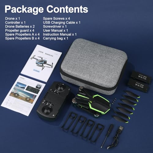 Drone with Camera for Adults, 2 Batteries 33-Min Flight, Optical Flow Positioning, One-Touch Takeoff/Landing, Altitude Hold, rc camera drone, Beginners Drone for Kids, teen boy gifts