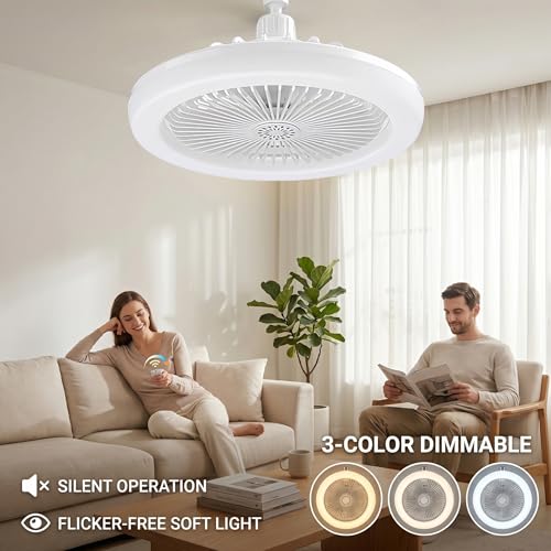 Ventilador de techo con luces LED y control remoto casquillo E27 blanco 2