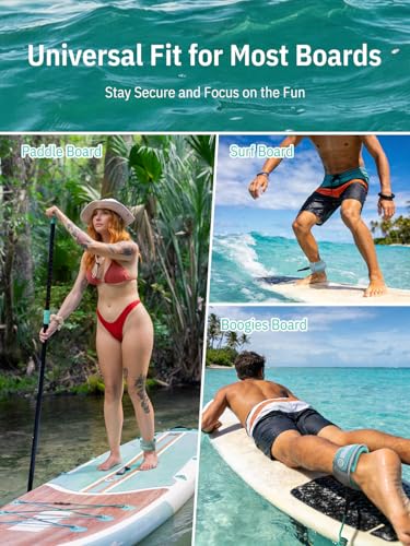 niphean SUP Leash 3–10 ft, 5 mm Spiral-Knöchelband, Langlebige Spiralförmige Paddle Board & Surf-Leash mit Stecker, verhedderungsfrei, bequem und verstellbar für SUP, Surf, Bodyboard und Boogie Board