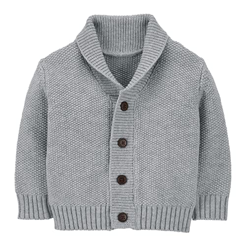 Valphsio Boy's V Neck Chunky Cardigan Sweater Button Up Knit Outfits Winter Grey #TOP27