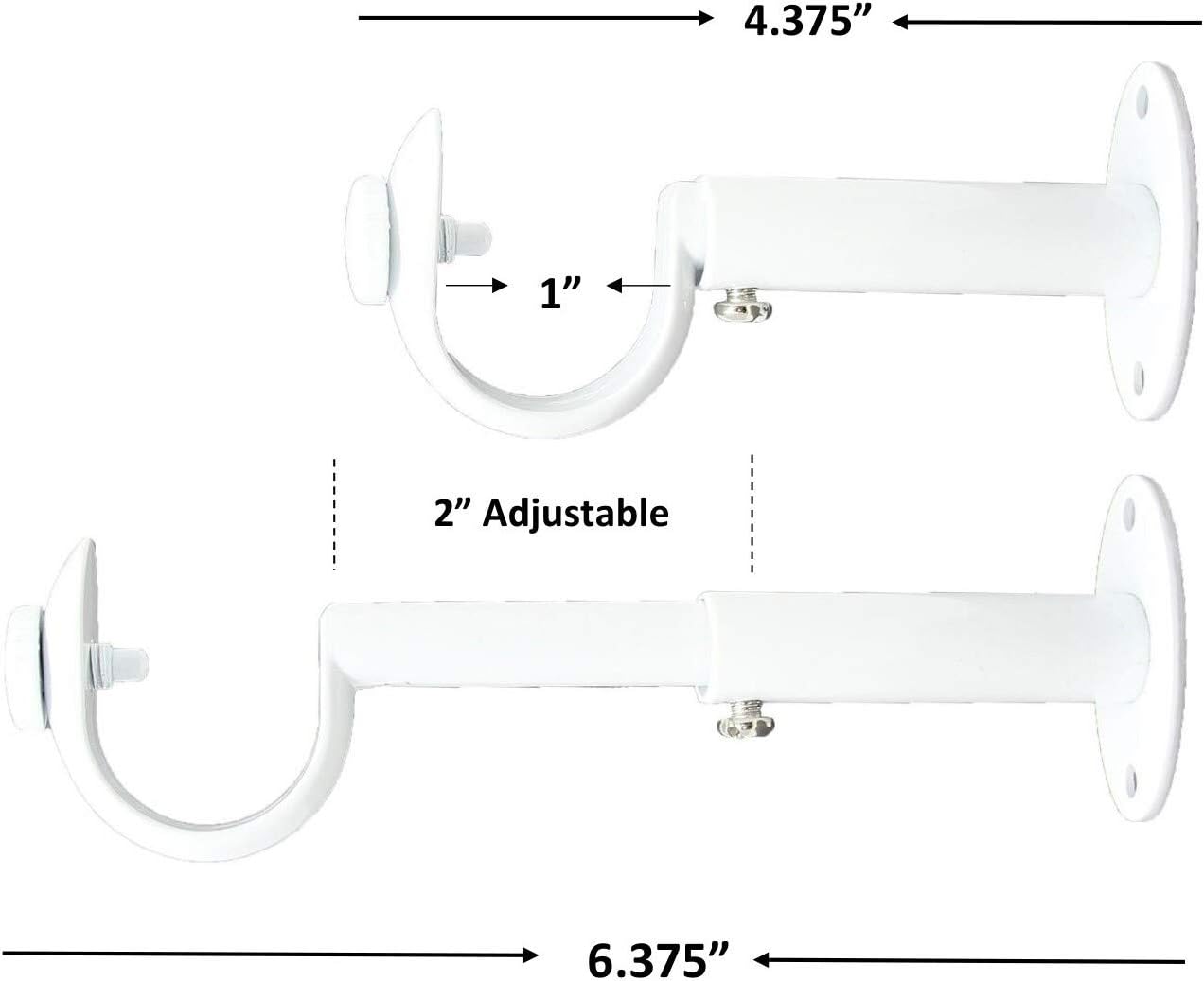 Urbanest Adjustable Solid Zinc Curtain Rod Bracket Wall Holder, Fits Up to 1 1/8" or 1 1/4" Rod, 2 Pieces - Oil-Rubbed Bronze : Home & Kitchen