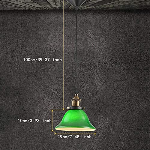 Suspension banquier verte orientable avec douille en céramique E27